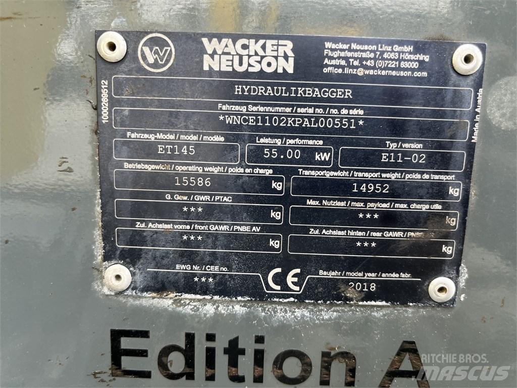 Wacker Neuson ET 145 حفارات زحافة