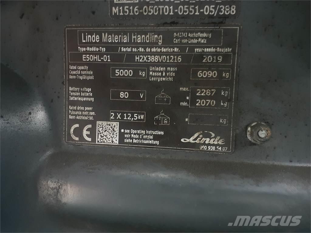 Linde E50HL شاحنات ذات رافعات شوكية تعمل بالكهرباء
