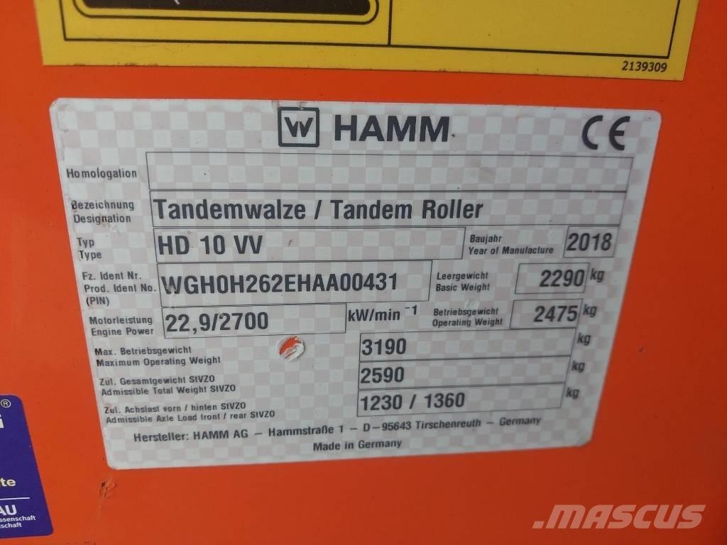 Hamm HD 10 VV دكاكات أفقية