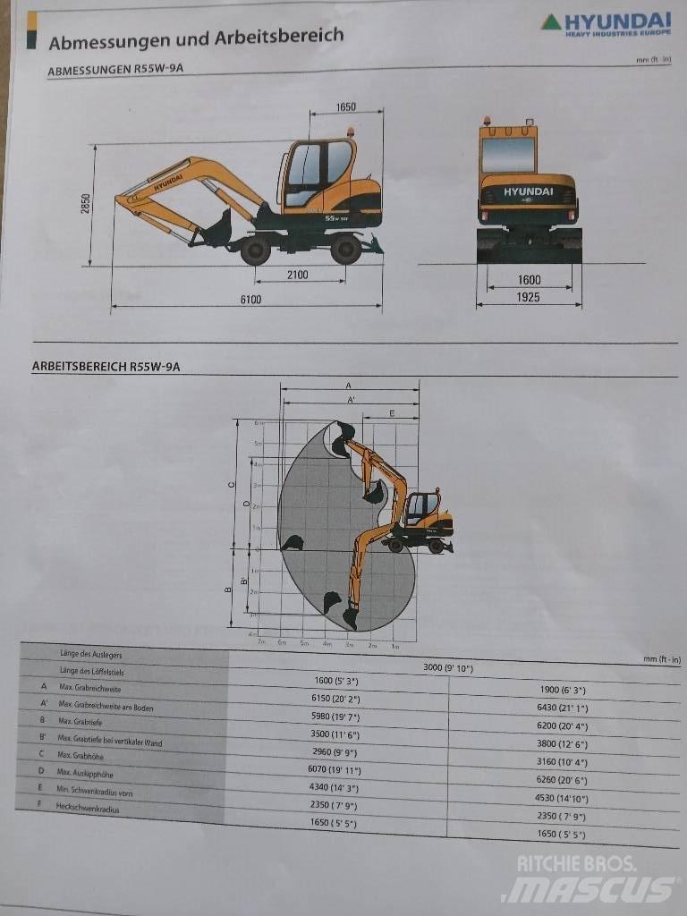 Hyundai 55W-9 حفارات بعجل