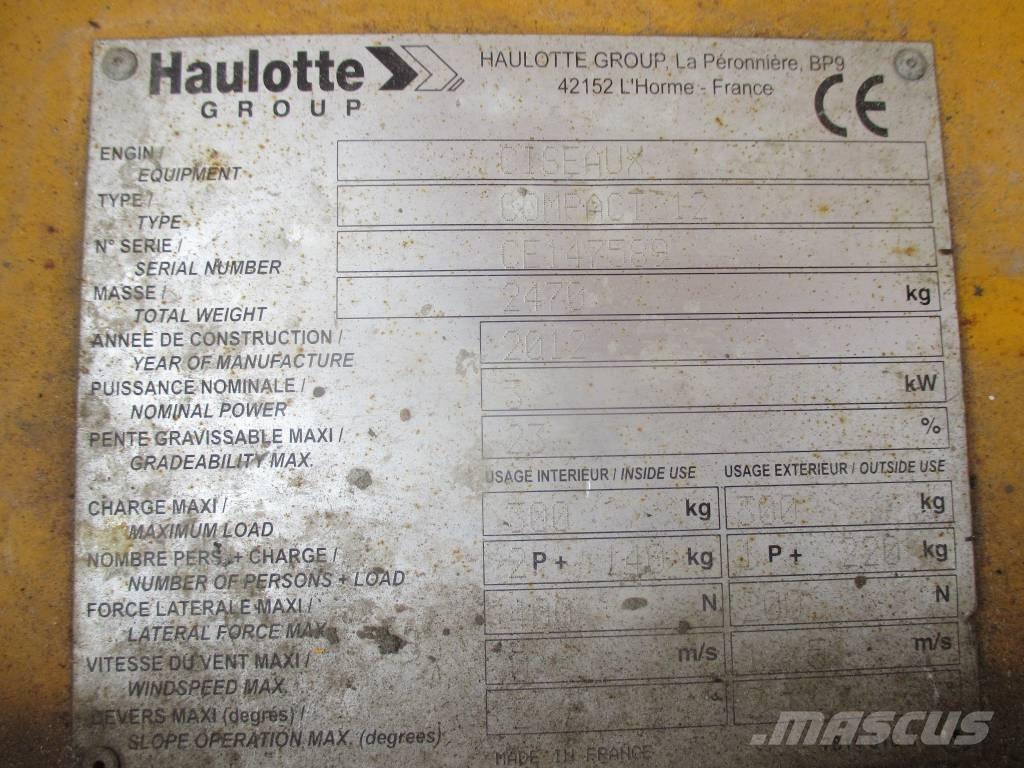 Haulotte Compact 12 رافعات مقصية الشكل