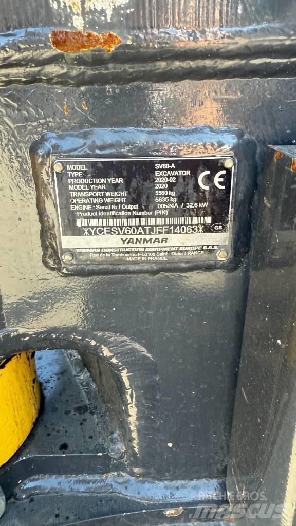 Yanmar SV 60 حفارات صغيرة أقل من 7 طن (حفارات صغيرة)