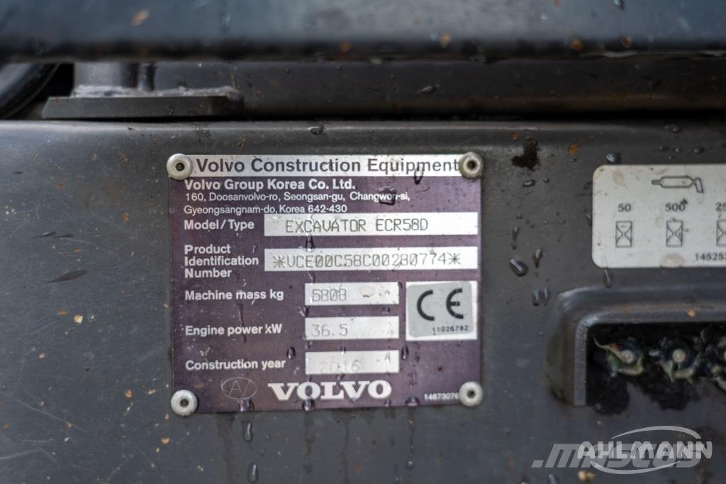 Volvo ERC58D حفارات صغيرة أقل من 7 طن (حفارات صغيرة)