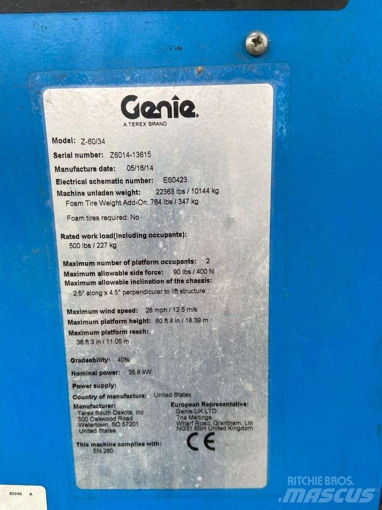 Genie Z 60/34 RT رافعات سلة مفصلية