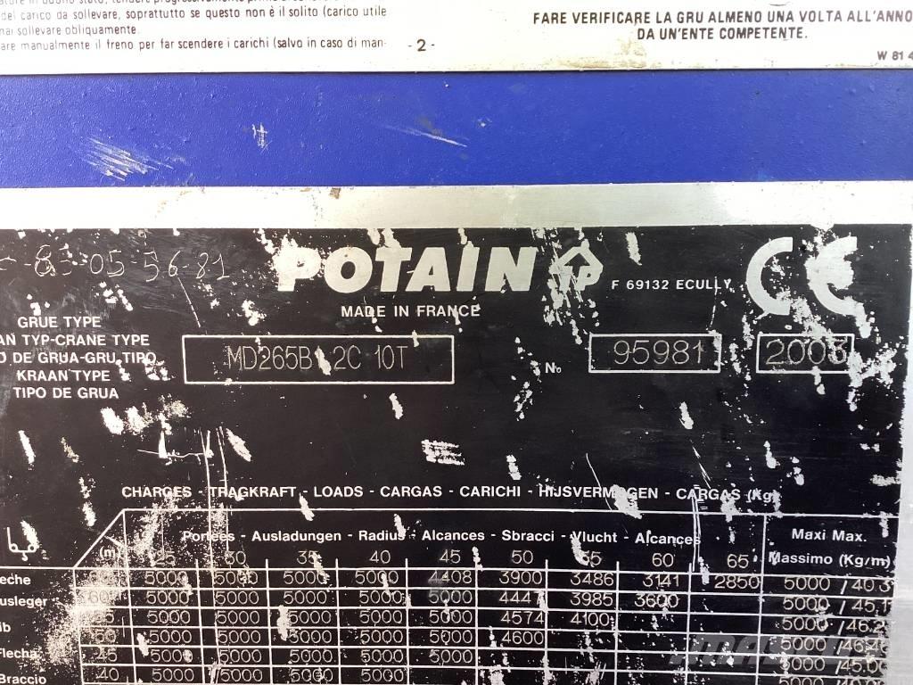 Potain MD265B1-J10 رافعات برجية