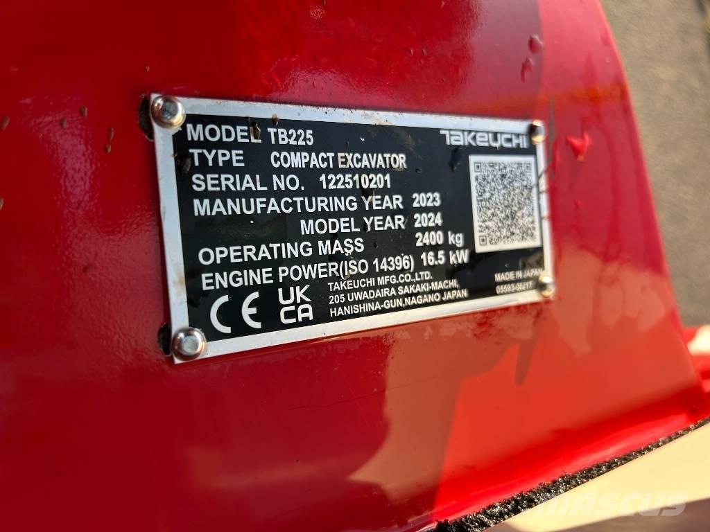 Takeuchi TB 225A V3 حفارات صغيرة أقل من 7 طن (حفارات صغيرة)