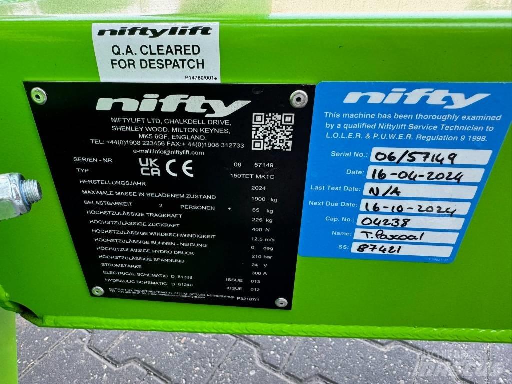 Niftylift 150 TET المنصات الهوائية المثبتة على مقطورة