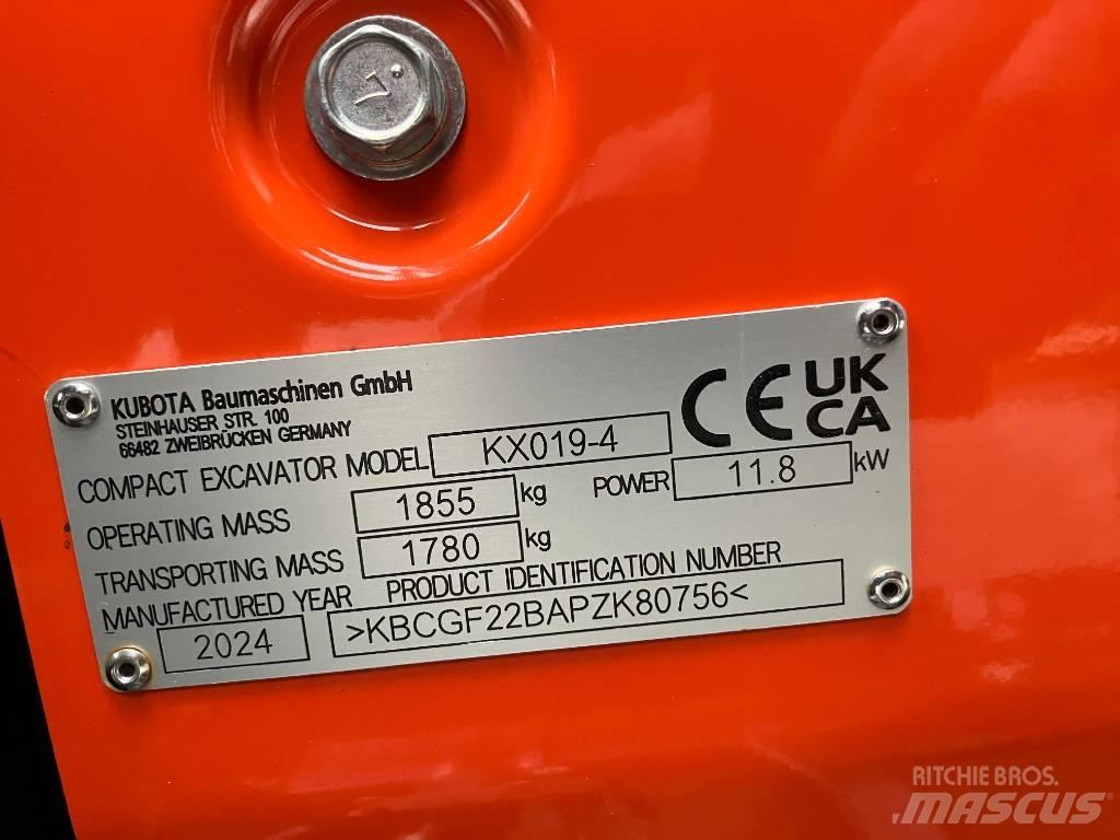Kubota KX 019-4 حفارات صغيرة أقل من 7 طن (حفارات صغيرة)