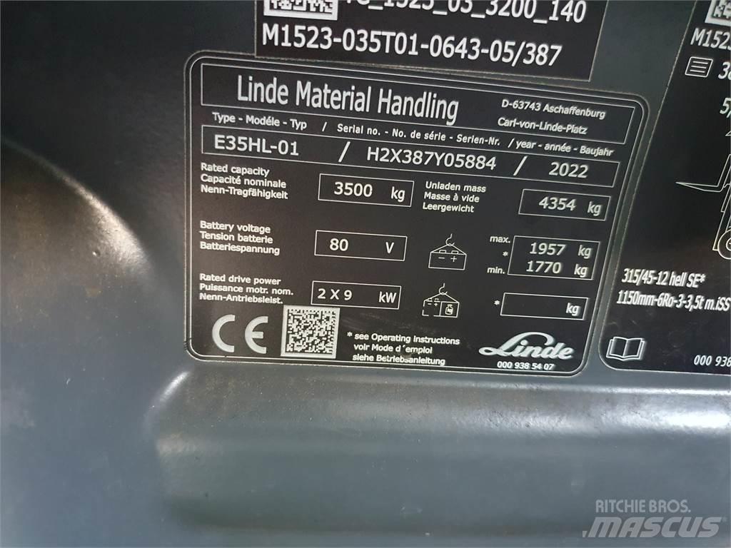 Linde E35HL شاحنات ذات رافعات شوكية تعمل بالكهرباء