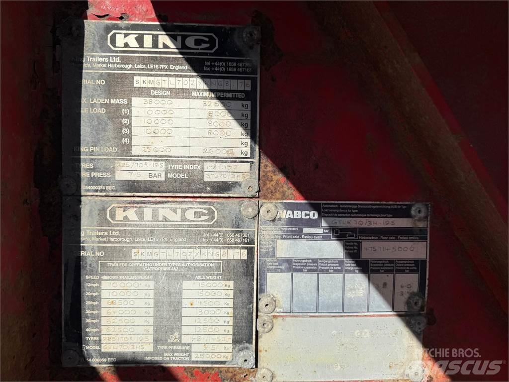 King PPV Lavetti نصف مقطورة مسطحة منخفضة