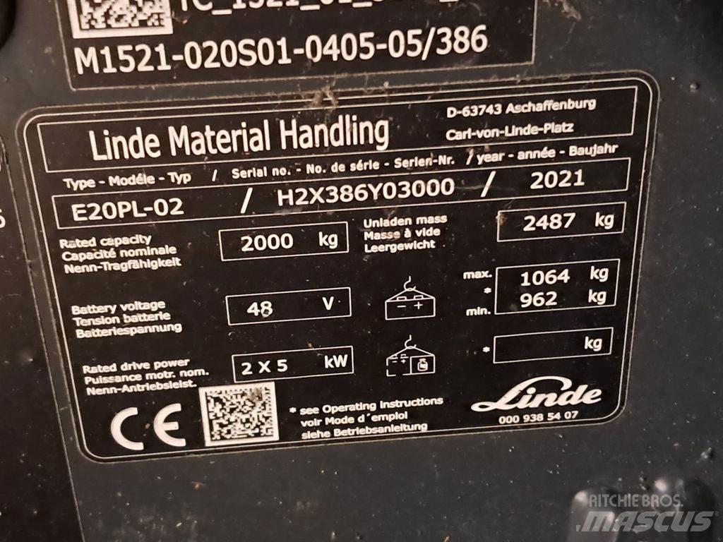 Linde E20PL-02 شاحنات ذات رافعات شوكية تعمل بالكهرباء