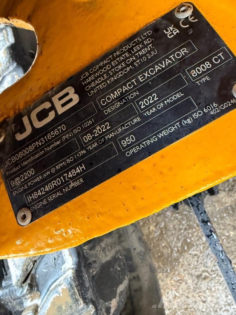 JCB 8008 CTS حفارات صغيرة أقل من 7 طن (حفارات صغيرة)