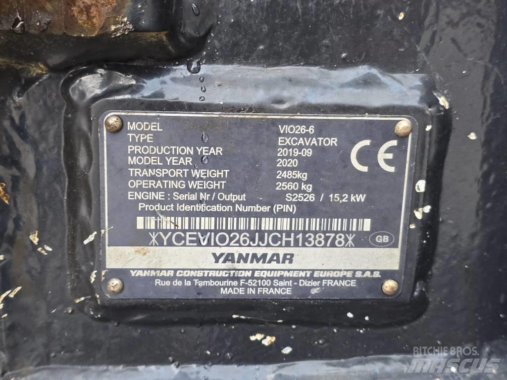 Yanmar VIO 26-6 حفارات صغيرة أقل من 7 طن (حفارات صغيرة)