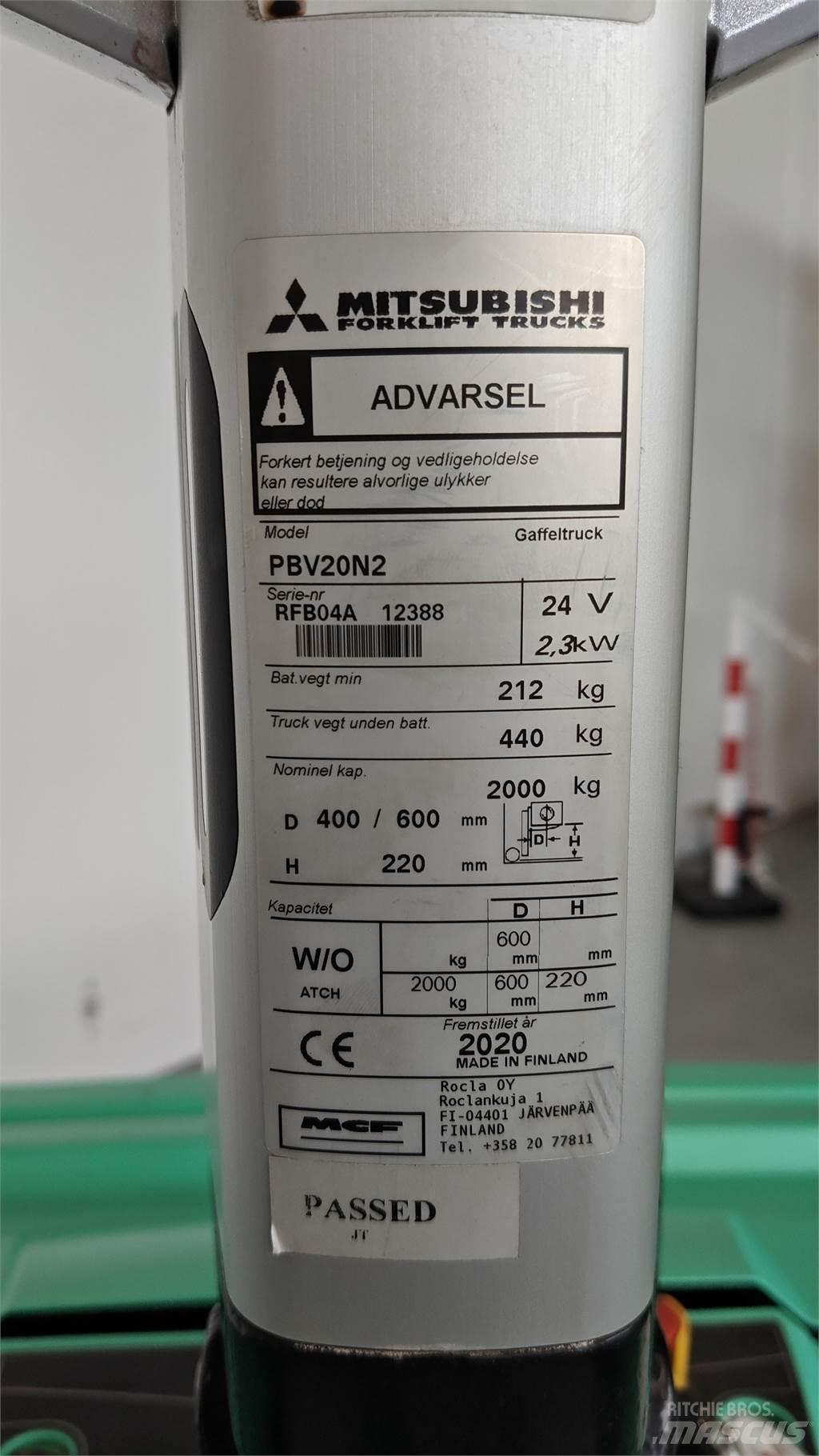 Mitsubishi PBV20N2 شاحنات ذات رافعات شوكية - أخرى