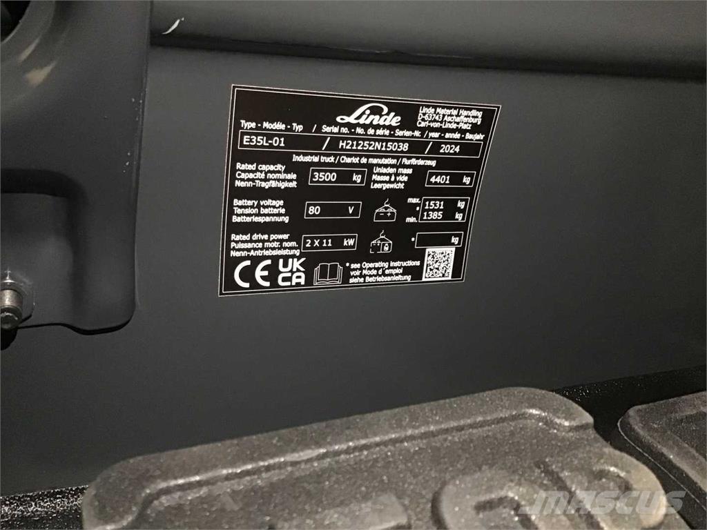 Linde E35L شاحنات ذات رافعات شوكية تعمل بالكهرباء