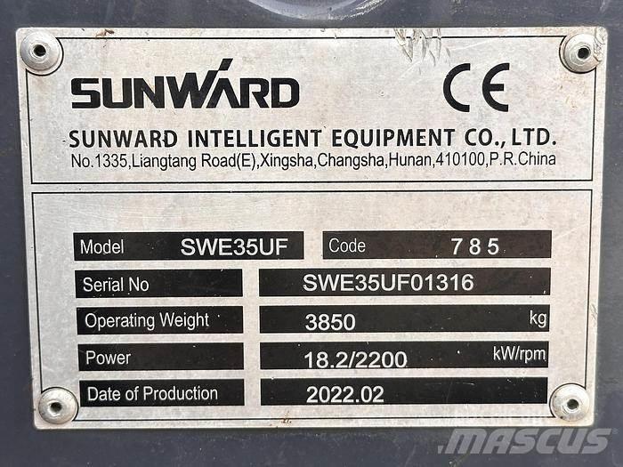 Sunward SWE35UF حفارات صغيرة أقل من 7 طن (حفارات صغيرة)