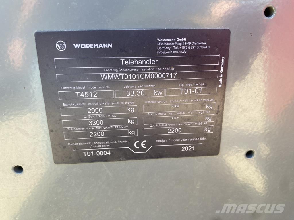 Weidemann T 4512 معدات مناولة لأغراض الزراعة
