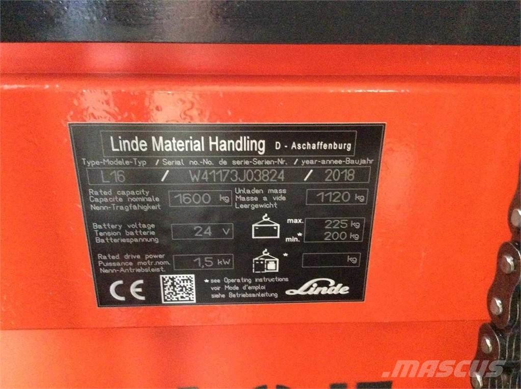 Linde L16 معدات التكديس الجوالة