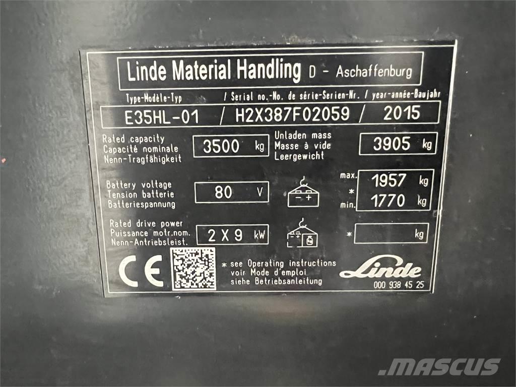 Linde E35HL-01 شاحنات ذات رافعات شوكية تعمل بالكهرباء