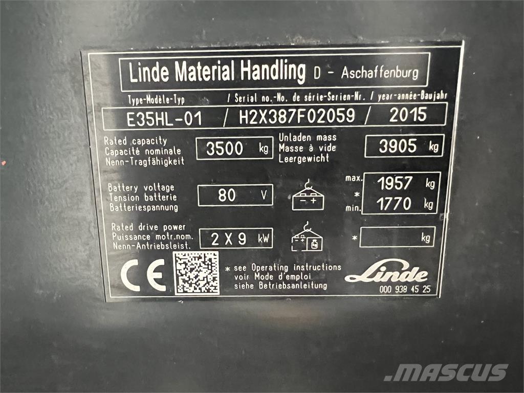 Linde E35HL-01 شاحنات ذات رافعات شوكية تعمل بالكهرباء