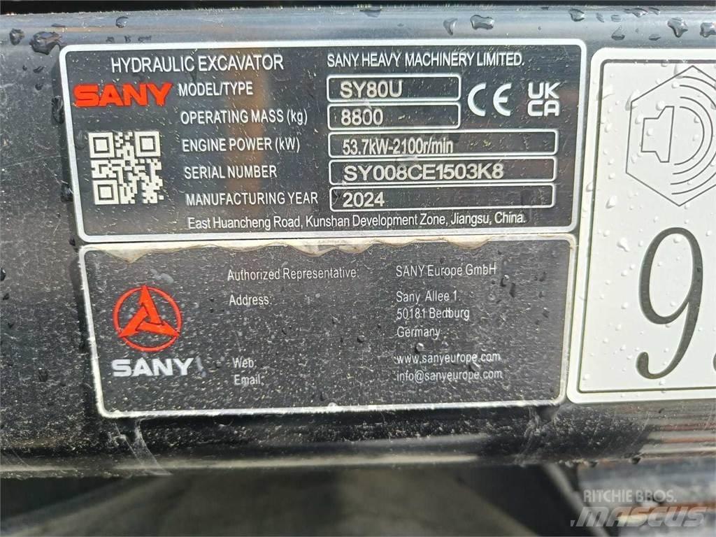 Sany SY80U حفارات وسط 7 طن - 12 طن