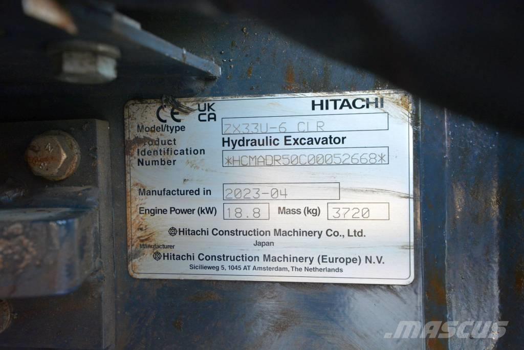 Hitachi ZX 33 U-6 حفارات صغيرة أقل من 7 طن (حفارات صغيرة)