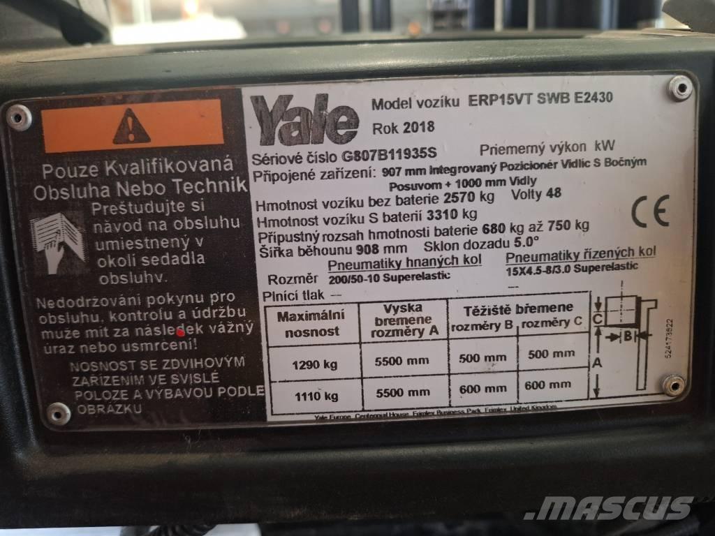 Yale ERP15VT شاحنات ذات رافعات شوكية تعمل بالكهرباء