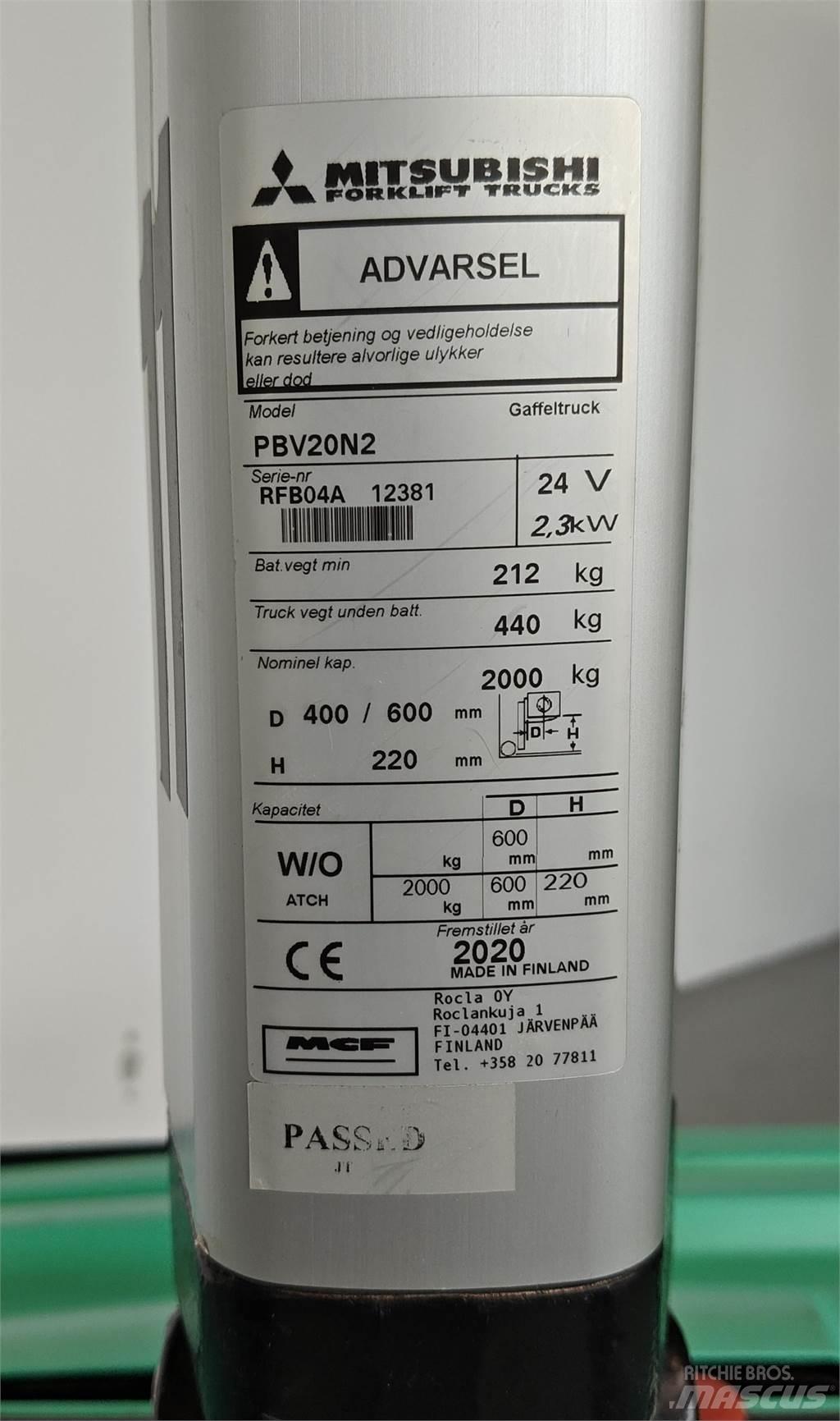 Mitsubishi PBV20N2 شاحنات ذات رافعات شوكية - أخرى