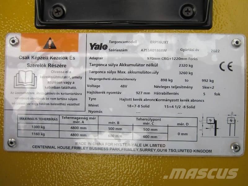 Yale ERP 16 UXT شاحنات ذات رافعات شوكية تعمل بالكهرباء