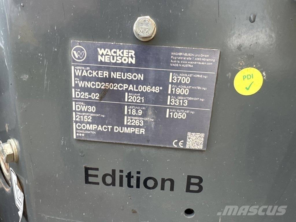 Wacker Neuson DW30 عربات نقل قلابة للمواقع