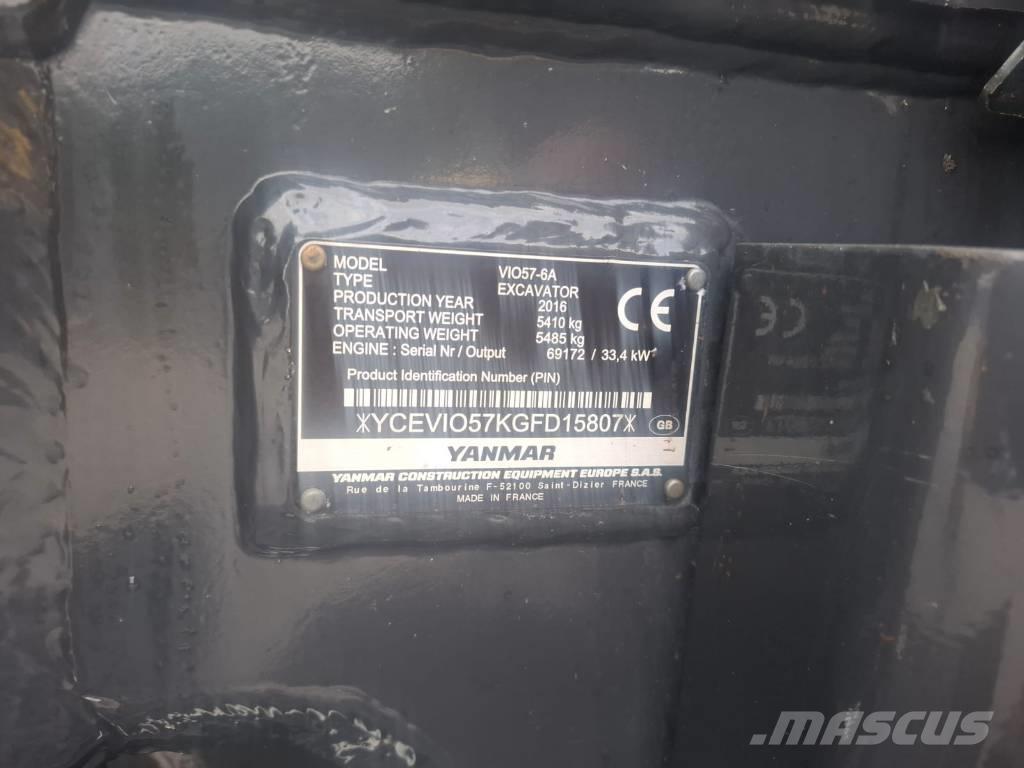 Yanmar vio 57-6A حفارات صغيرة أقل من 7 طن (حفارات صغيرة)
