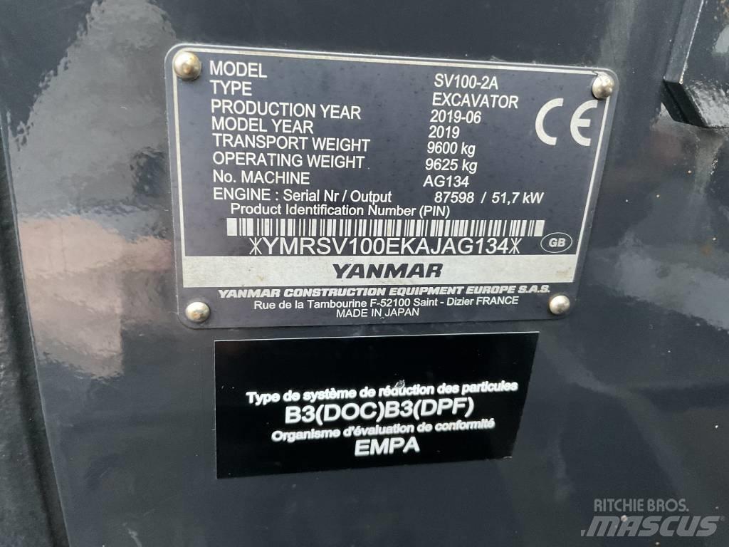 Yanmar SV100-2A حفارات وسط 7 طن - 12 طن