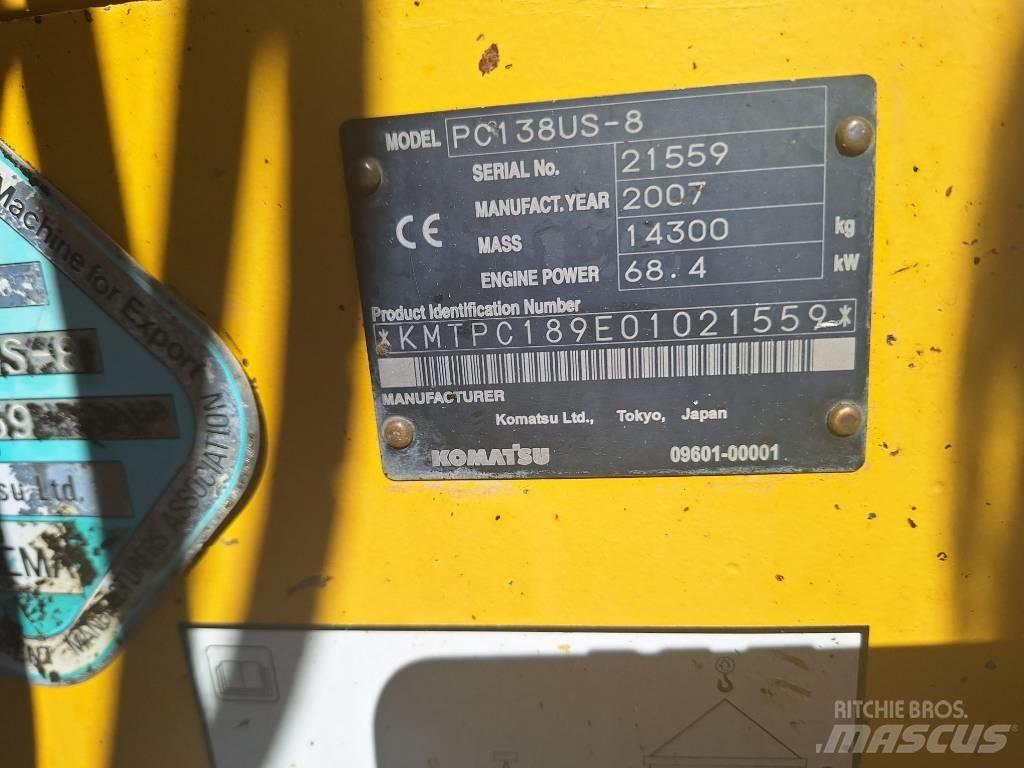 Komatsu PC 138 US-8 حفارات زحافة
