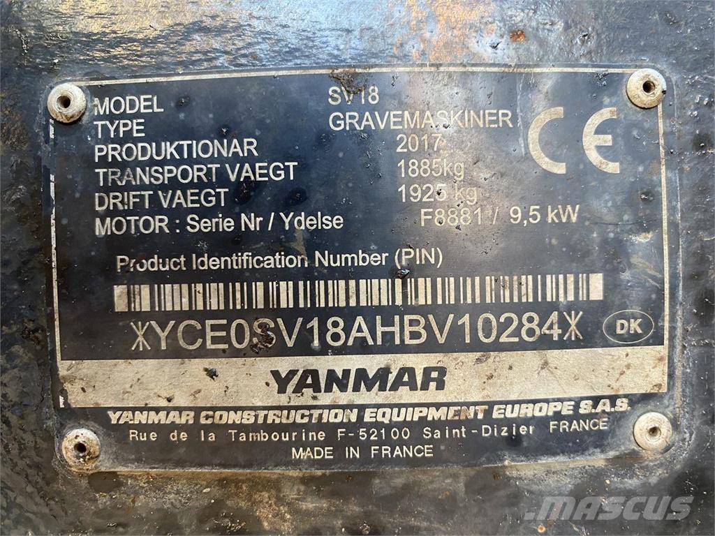Yanmar SV18 حفارات بعجل