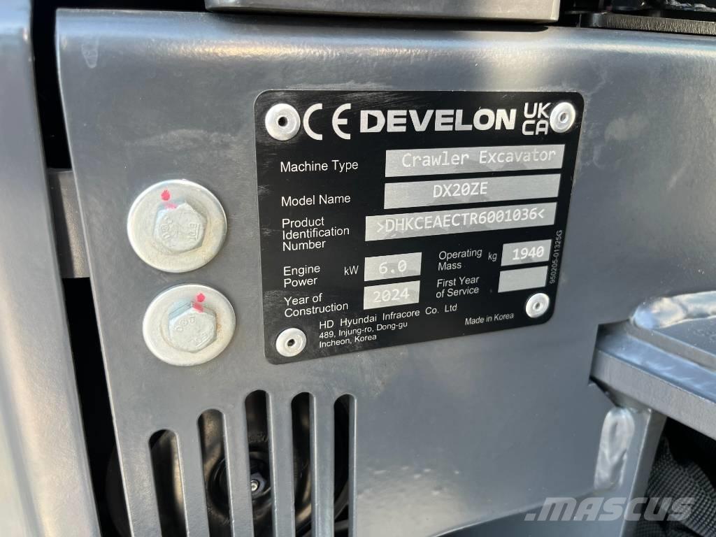 Develon DX 20 ZE حفارات صغيرة أقل من 7 طن (حفارات صغيرة)