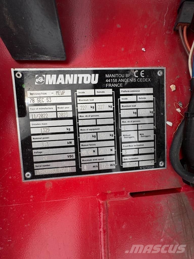 Manitou 78 SEC رافعات مقصية الشكل