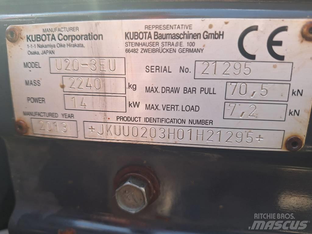 Kubota U 20-3 حفارات صغيرة أقل من 7 طن (حفارات صغيرة)