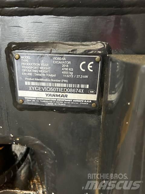 Yanmar Vio 50 حفارات صغيرة أقل من 7 طن (حفارات صغيرة)