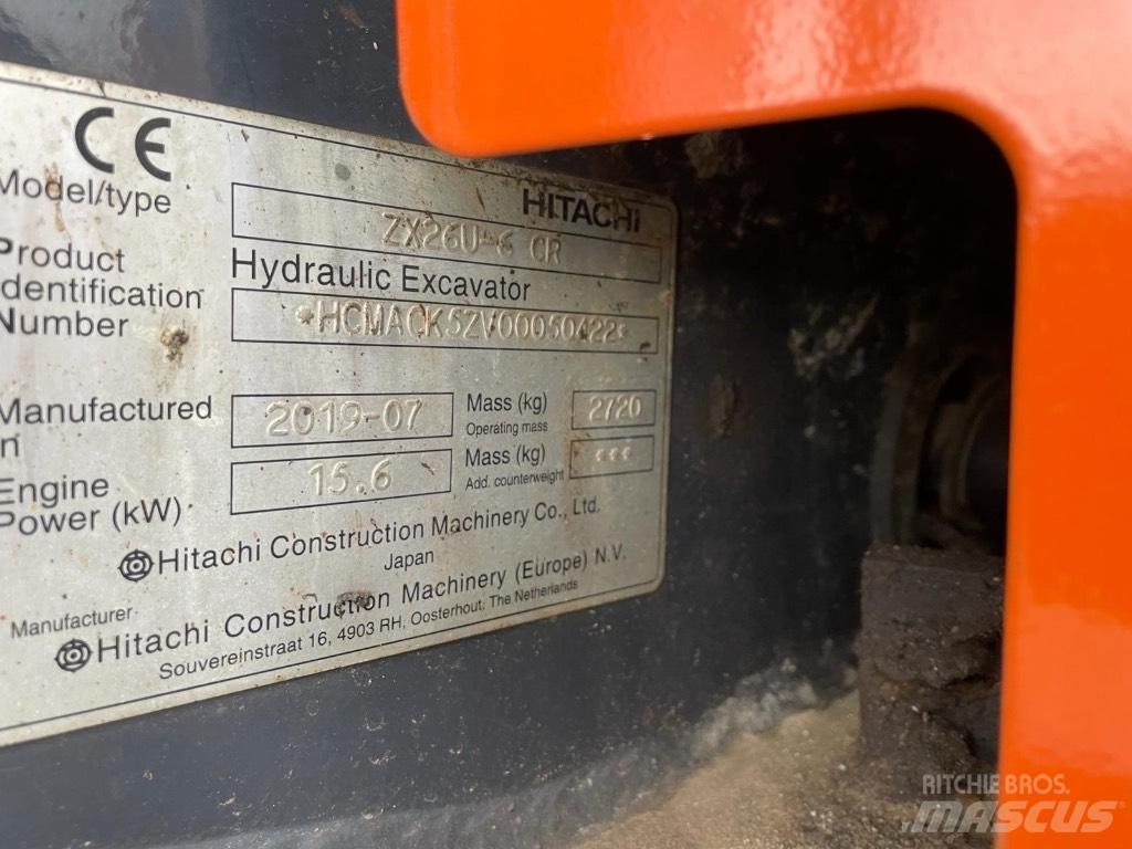 Hitachi ZX 26 U-6 حفارات صغيرة أقل من 7 طن (حفارات صغيرة)
