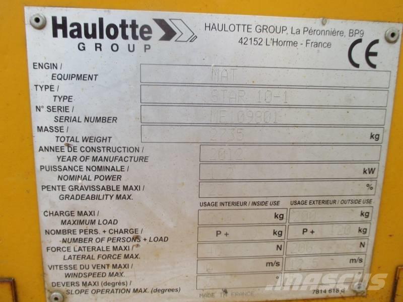 Haulotte Star 10 رافعات السارية الرأسية