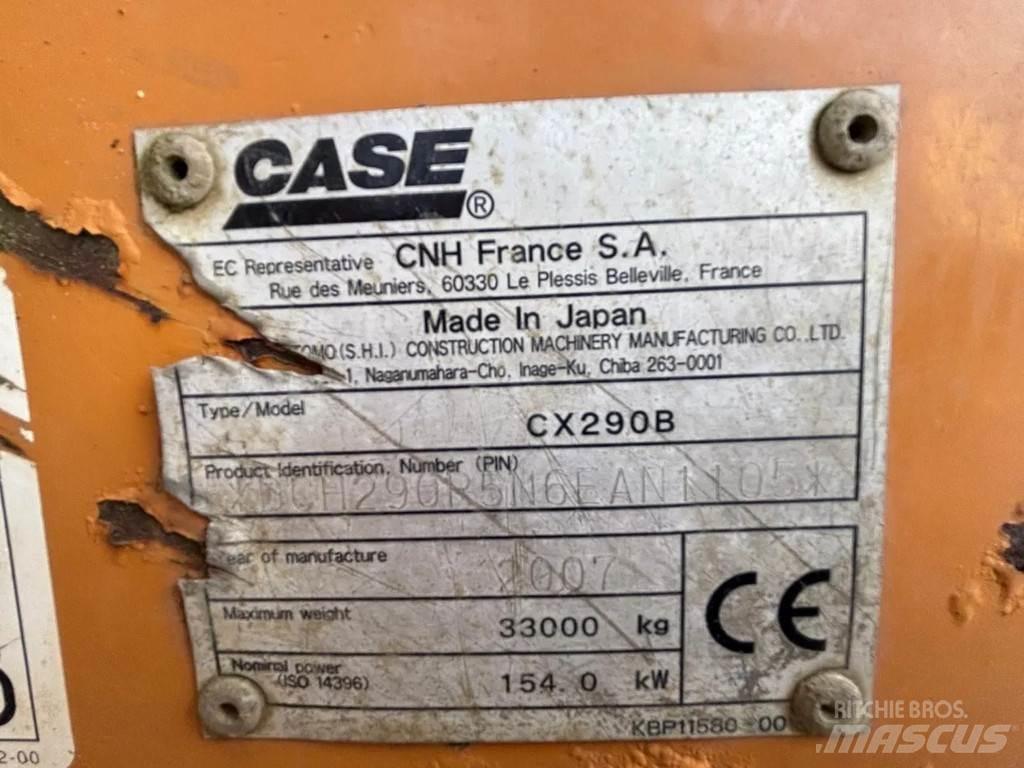 CASE CX290B حفارات زحافة