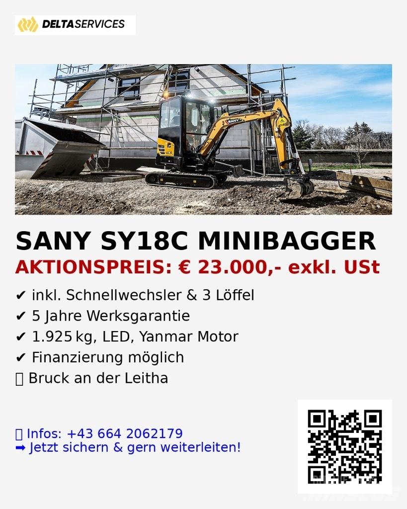 Sany SY 18 C حفارات صغيرة أقل من 7 طن (حفارات صغيرة)