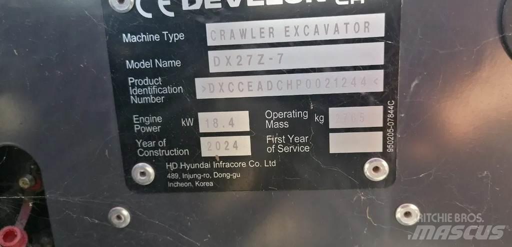 Doosan DX27Z-7 حفارات صغيرة أقل من 7 طن (حفارات صغيرة)