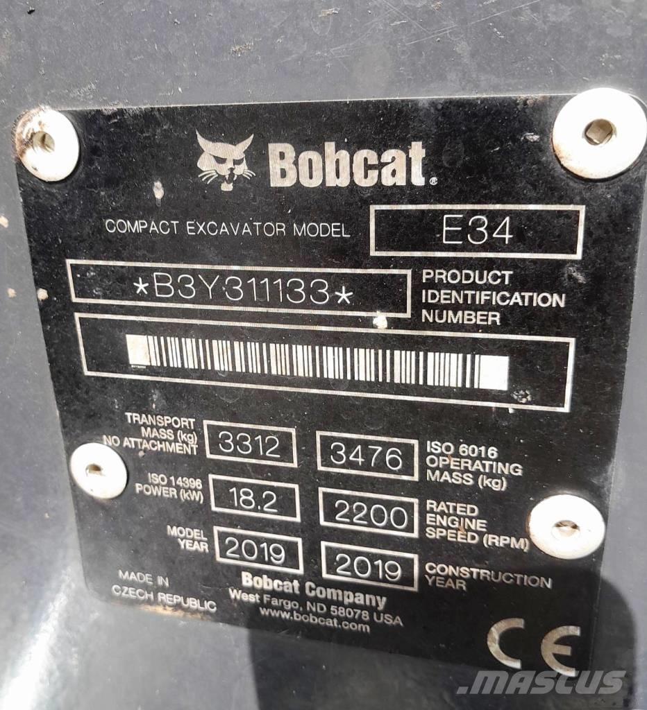 Bobcat E34 حفارات صغيرة أقل من 7 طن (حفارات صغيرة)