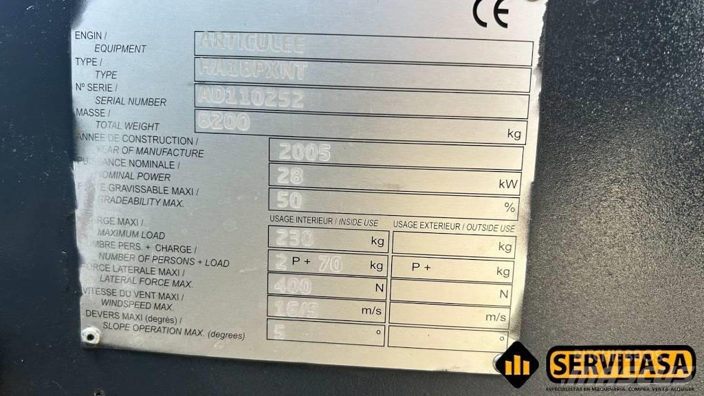 Haulotte HA 18 PX NT رافعات سلة مفصلية