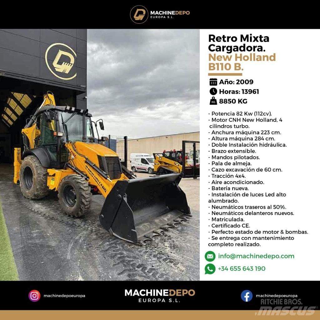 New Holland B 110 B لوادر ذات جرافات عكسية