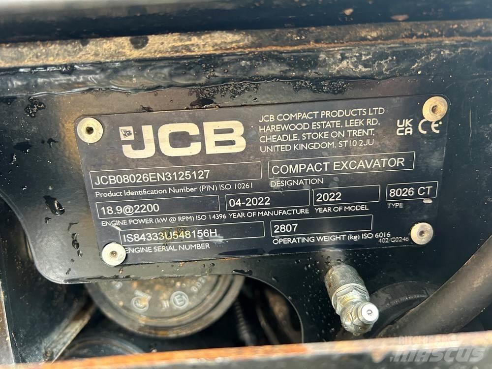 JCB 8026 CTS حفارات صغيرة أقل من 7 طن (حفارات صغيرة)