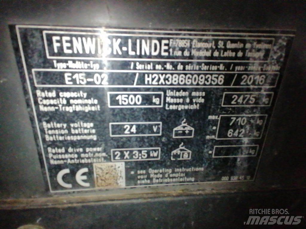 Linde E15-02 شاحنات ذات رافعات شوكية تعمل بالكهرباء