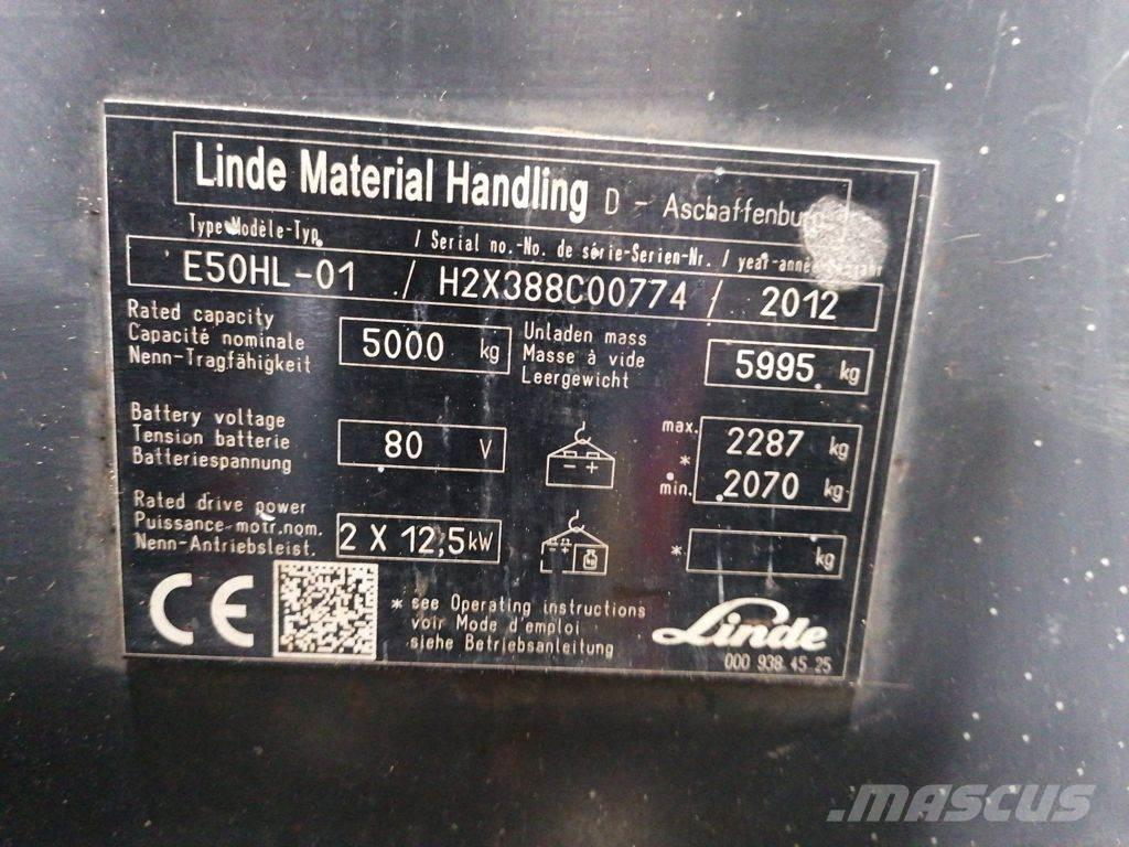Linde E50HL-01 شاحنات ذات رافعات شوكية تعمل بالكهرباء