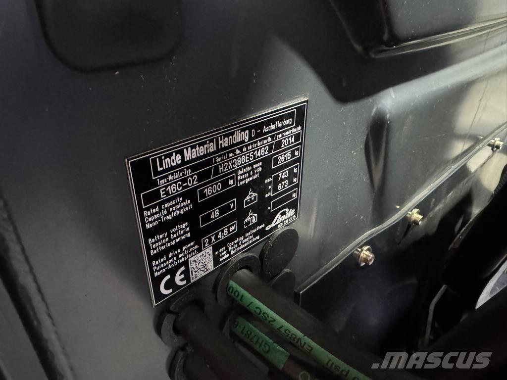 Linde E 16 C-02 شاحنات ذات رافعات شوكية تعمل بالكهرباء